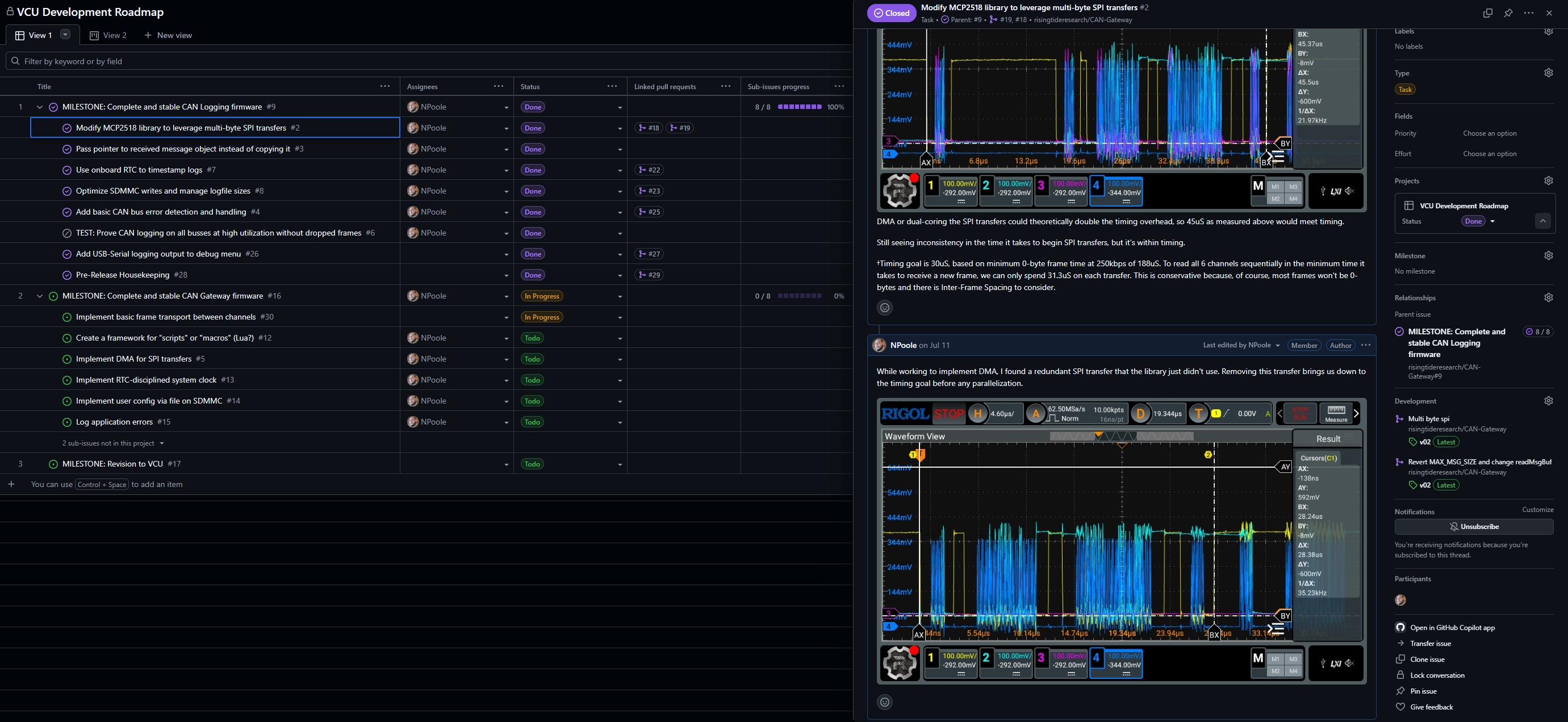 Screenshot of the CAN Gateway development Project map.